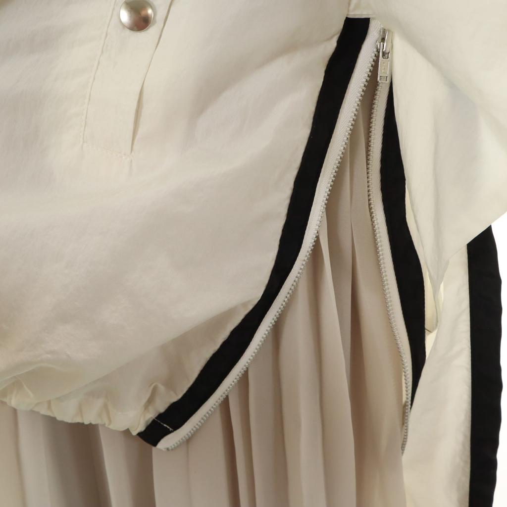 SNIDEL Long sleeve Sporty Pleated combination Long dress F white Women Used