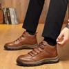 Winter New Men's Boots Keep Warm Mens Cotton Shoes High Top Plush Hiking Shoes Comfortable Lace Up Men Sneakers Wear Resistant