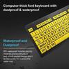 Large Print Computer Keyboard, Wired Usb High Contrast Keyboard With Oversized Print Letters For Visually Impaired Low Vision Individuals (yellow+blac