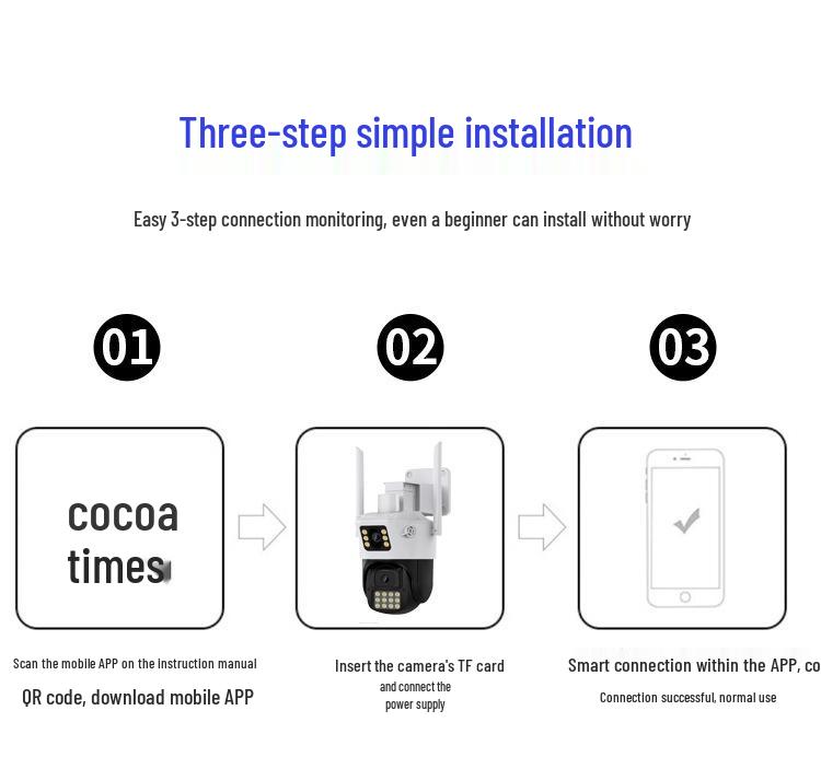 HD Smart Wireless Waterproof Dual-Lens Outdoor Network Camera