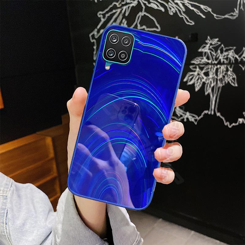 Duha Zrcátko Silikonový Okraj Pouzdro pro Samsung Galaxy A02S A12 A32 A42 A21S A51 A71 A01 A11 A31 A41 M31 S20 FE S21 S30 Plus Note20 Ultra Měkký Zadní Kryt