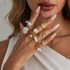 Trendy Irregular Baroque Pearl Ring Set – Geometric Hip-Hop Design, Light Luxury Statement Jewelry for Modern Women