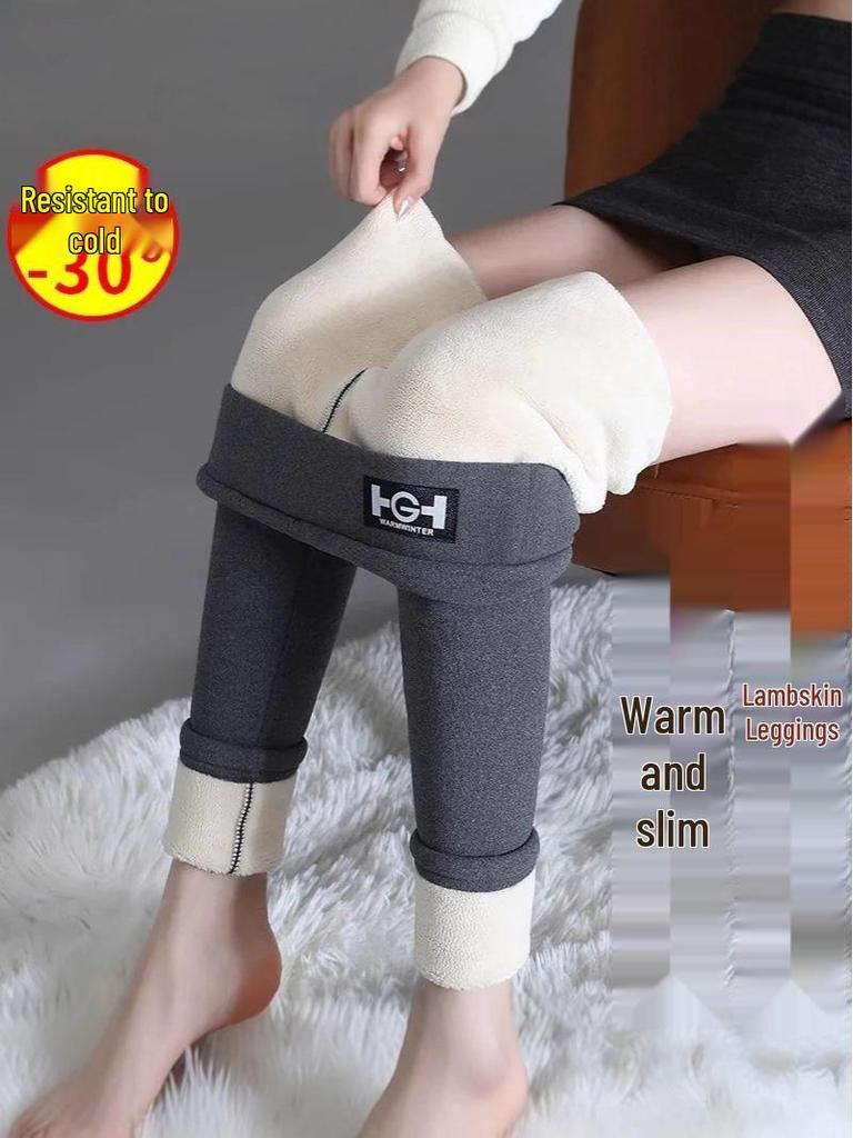 [500g] Thickened Plus Velvet Women's Leggings (Autumn/Winter), Warm Cotton, Cold-Resistant, Slim Fit for Middle-Aged & Elderly.