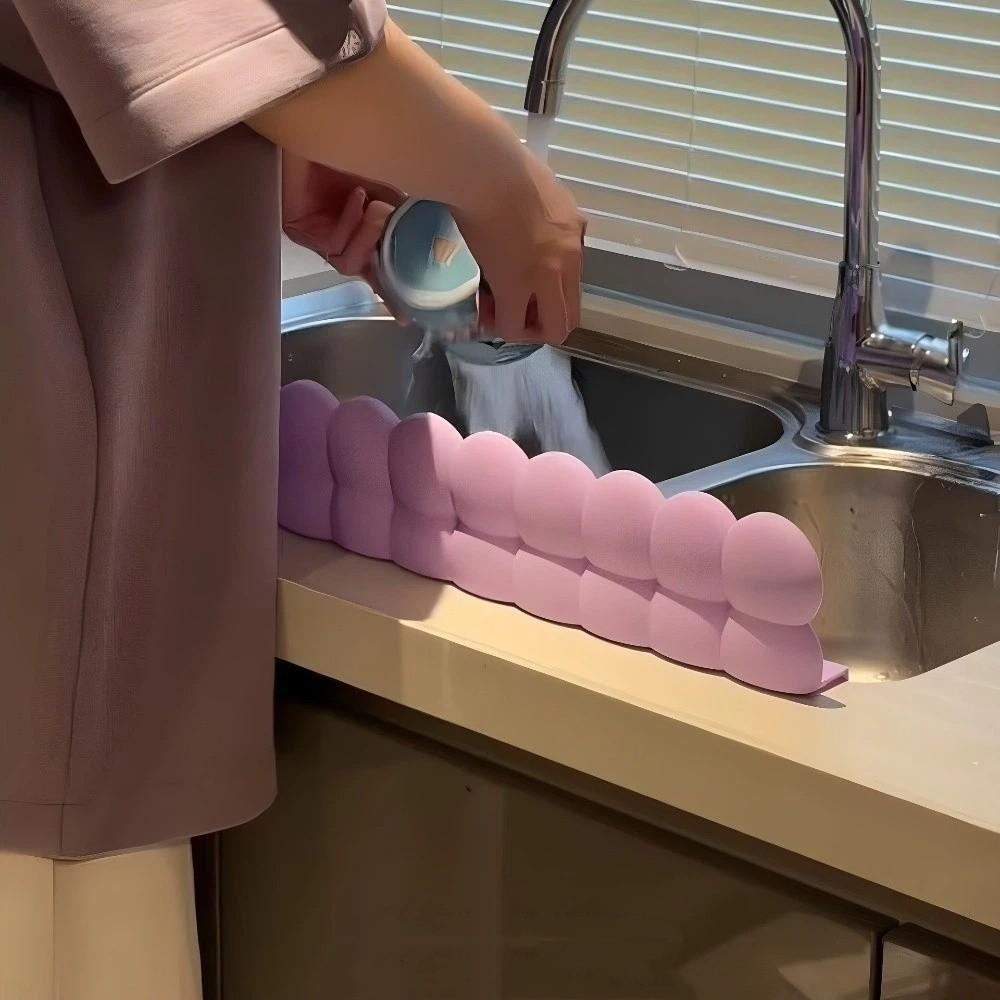 Silicone Sink Baffle Suction Cup Sink Water Blocking Strip Durable Splash Guard  Wash Basin