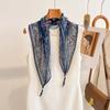 Retro rhombus cashew silk scarf women's niche neck high-end fashion neck accessories silk scarf small scarf headband