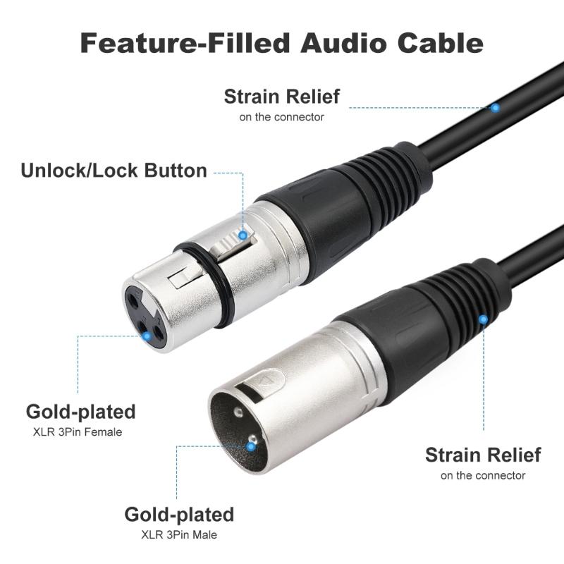 3Pin XLR Female To 4 Male Sound Splitter Cable 60Cm Metal Housing For Microphones Mixers Amplifiers Balanced Connection