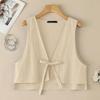 ZANZEA Women Lace-up V-Neck Sleeveless Casual Cardigans Vest Tops