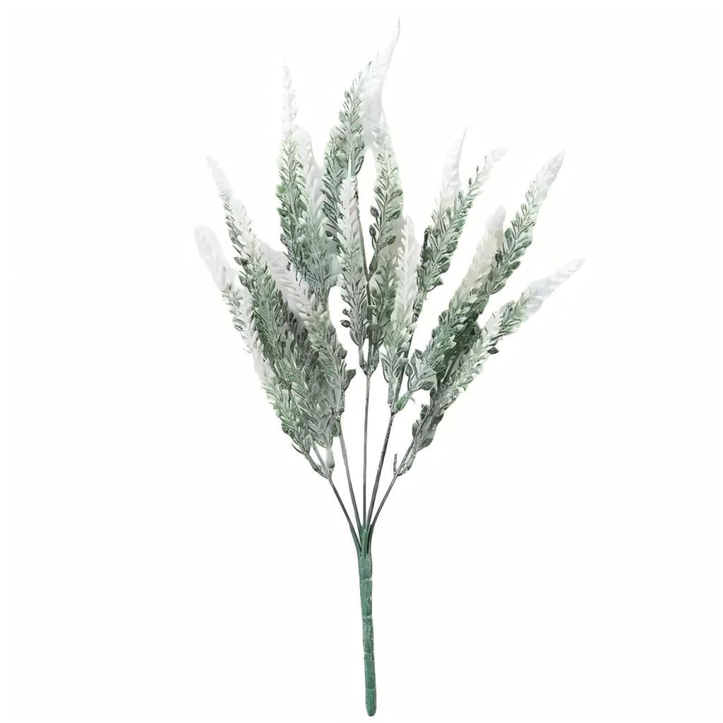 5-Head Flocked Lavender Artificial Flower for Home and Outdoor Decor