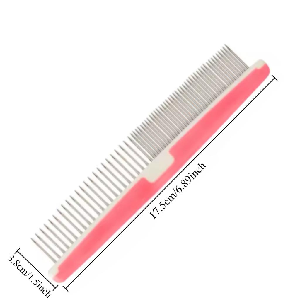 Cat Dog Comb with  Smooth Stainless Steel Teeth Professional Dog Grooming Tools for Removes Tangles and Knots Pet Comb for Dogs