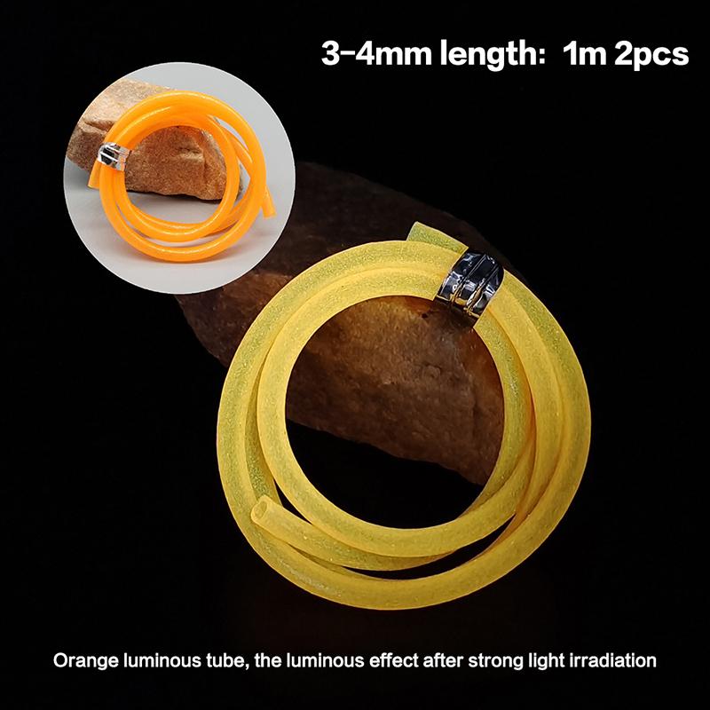 2Packs 1M Fishing Luminous Tube Fluorescent Luminescent Tube Baiting Fish Soft Rubber Tube Fishing Line Tube Fishing Accessories