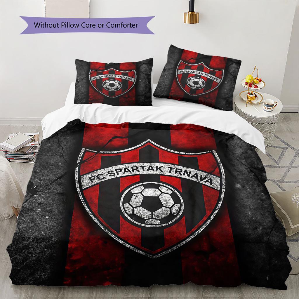 FC Spartak Trnava Pattern Bedding,Quilt Set Quilt Cover Pillowcase Home Birthday Gift(1 * duvet cover + 2 * pillowcase, without core)