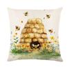 Bee Pillow Cover Linen Printed Letter Pillow Cover for Living Room Sofa Decorative Cushion Cover