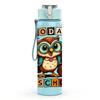 1PC Back To School Owl Text Print 750ml Color Plastic Sports Water Bottle Leakproof Flip Straw Lid Suitable for Sports Office Home Use