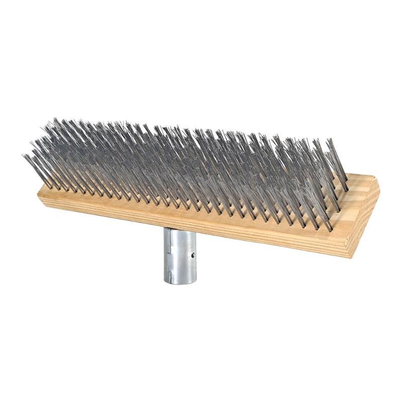 Stainless Steel Wire Floor Brush Head 11.8Inch 19.68Inch Heavy Duty Scrubber for Concrete Stain Outdoor Deck Garage