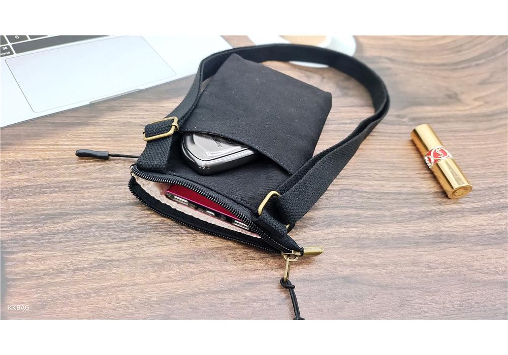 2025 Canvas Crossbody Bag: Simple Vertical Phone, Coin Purse, Versatile Single Shoulder Bag