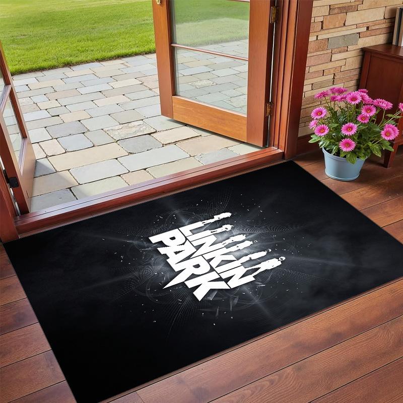 Linkin Park Print Crystal Velvet Plush Rug Wear?Resistant Anti?Slip Floor Mat For Indoor Household Decoration