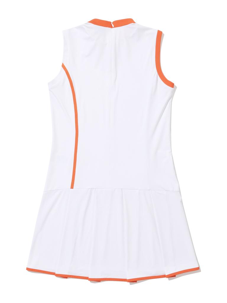 Twenis Hall Color Block Sleeveless Women'S Dress [White]