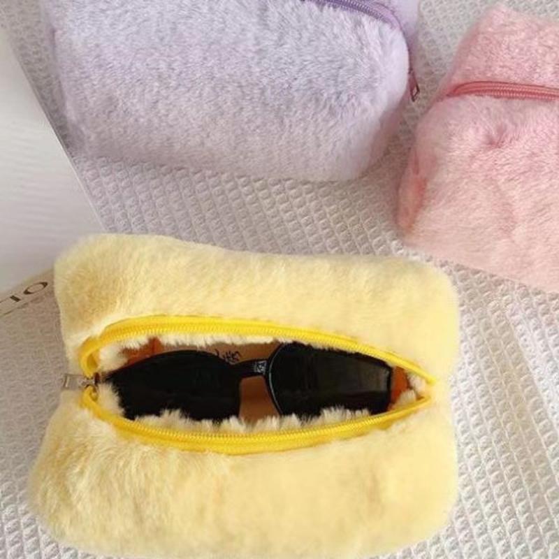 Plüsch Make-up Taschen für Frauen Weiche Reise Kosmetiktasche Organizer Etui Damen Mädchen Make-up Etui