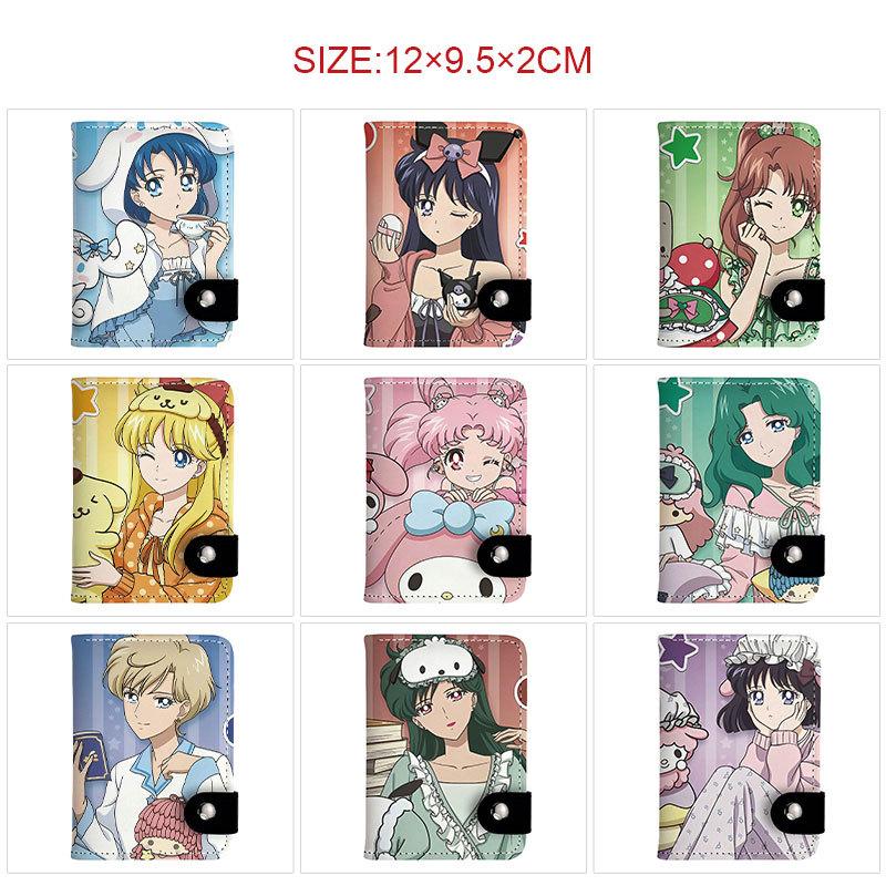 Sailor Moon Anime Print Vertikale Druckknopf-Geldbörse Luna Bunte Kartenhaltertasche Mini-Münzbörse 1 Stück