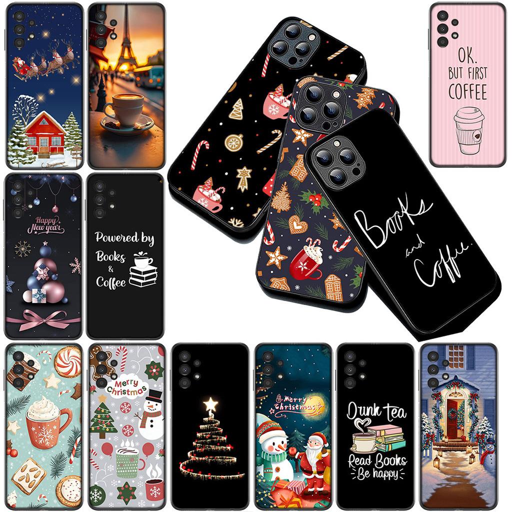 Cover for OPPO A80 A18 A16 A40 A17 A15 A38 A78 A79 A54 A57 A12 A60 5G 4G Casing Phone Case Christmas OK But First Coffee Book
