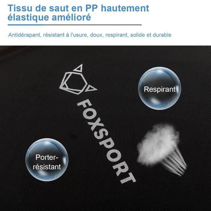 FOXSPORT Trampoline Pour enfants,Équipé D'un Panier Et De Balles En plastique,Coussin Rebondissant, À Partir De 2 Ans – Bleu