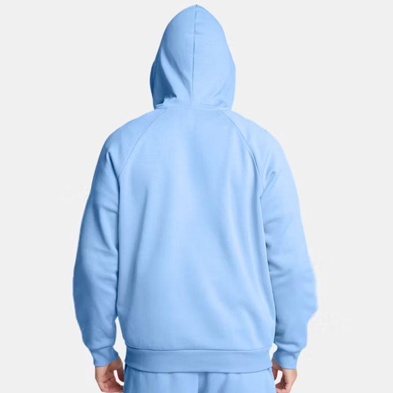 Under Armour Rival Fleece Hooded Comfortable Casual Fleece Long Sleeve Zipper Cardigan Sweatshirt Men sweatshirt Horizon-Blue 1379767-465