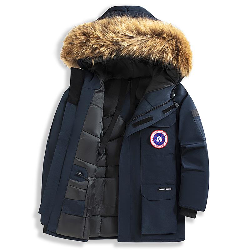 Men's Expedition-Style Goose Down Parka – Winter Windproof with Belt