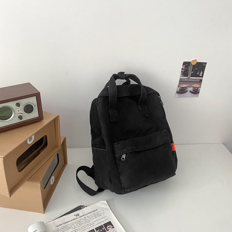 

Casual Canvas Backpack Women Travel Bag Harajuku School Bag for Teenage Girls laptop bag 14 Female Backpack big capacity bagpack 31x36x14cm чёрный