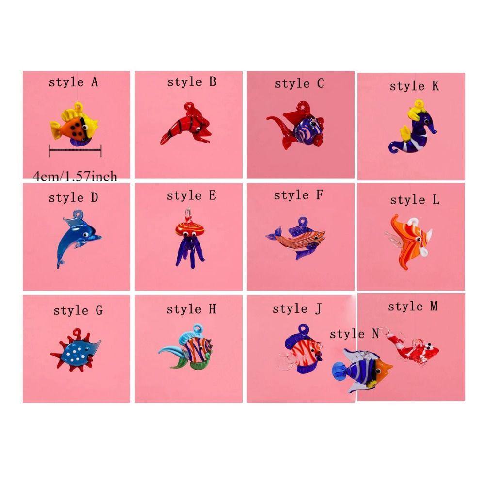 Buntes Aquarium Fisch Ornament Glas Quallen Anhänger Schwimmendes Glas Tropischer Fisch Aquarium