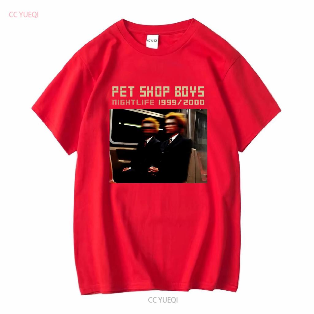 Pet Shop Boys Night Life Maglietta Nera Tutte le Taglie Maniche Lunghe o Corte Vintage Lavata Abbigliamento Firmato Traspirante