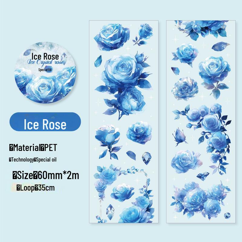 Gem Garden Series PET Tape Notebook: European Rose & Flower Collage, 6 Designs