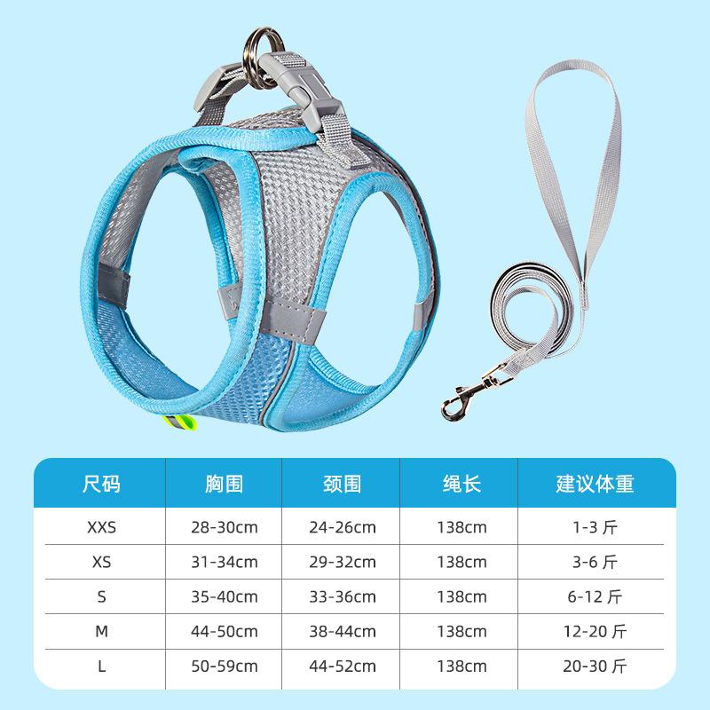 Puppy Harness Set Dog Accessories Adjustable Puppy and Cat Harness Vest French Bulldog Chihuahua Small Dog Collar Pet rope