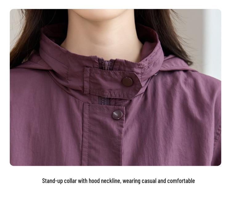 Huvförsedd basebolljacka för dam: Lättviktig, Lös passform, Koreansk stil för Vår & Höst