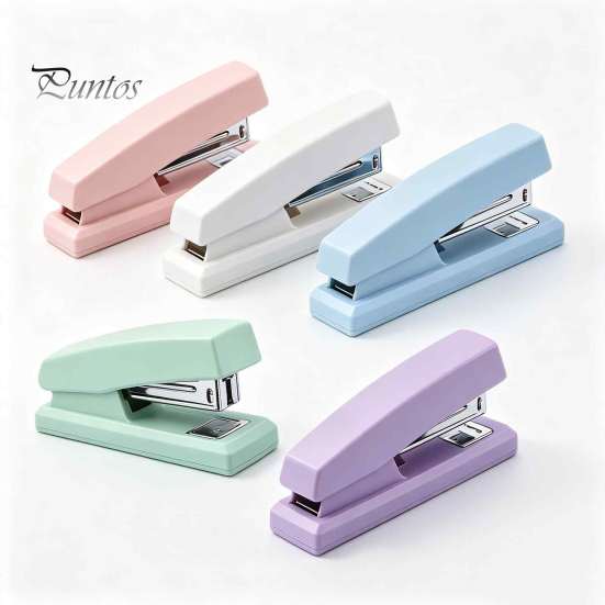 Easy Press Stapler for Comfortable Use Mini Stapler, with Ergonomic Curved Design, Handheld Morandi Color Minimalist Office School Home And