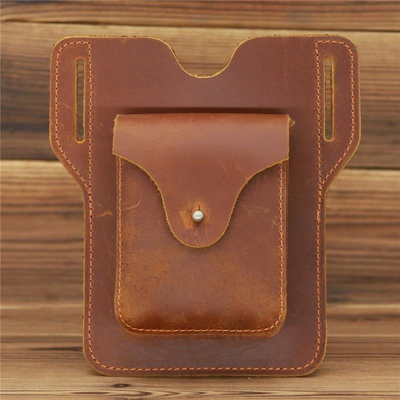 Men's Dual Phone Bag Hanging Waist Multifunctional Tool Sports Running Outdoor Construction Real Belt Cover Anti Loss