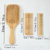 3pcs Practical Bamboo Paddle Brush and Comb for Effortless Styling and Scalp Health Suitable for Various Hair Type