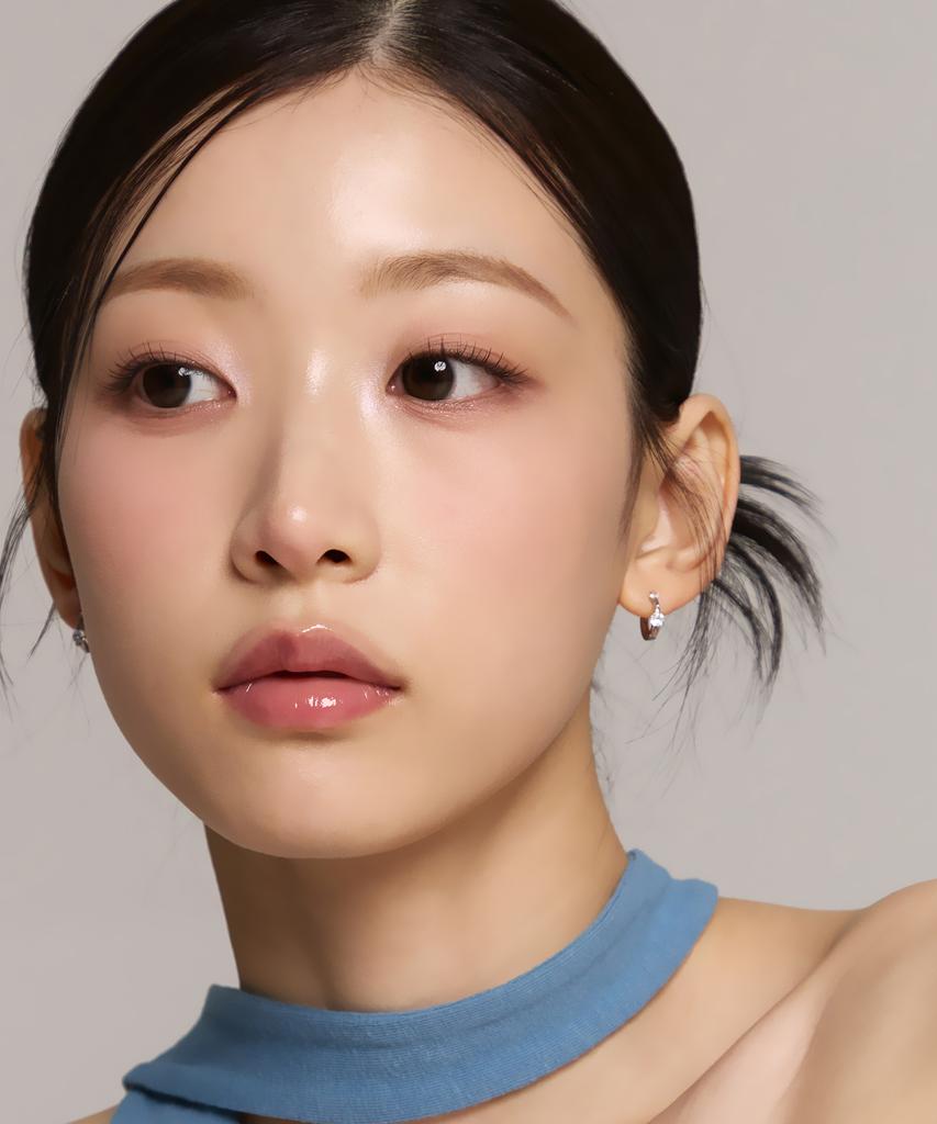 Goldndear 14Kgf Double Cubic Mini One-Touch Hoop Earrings