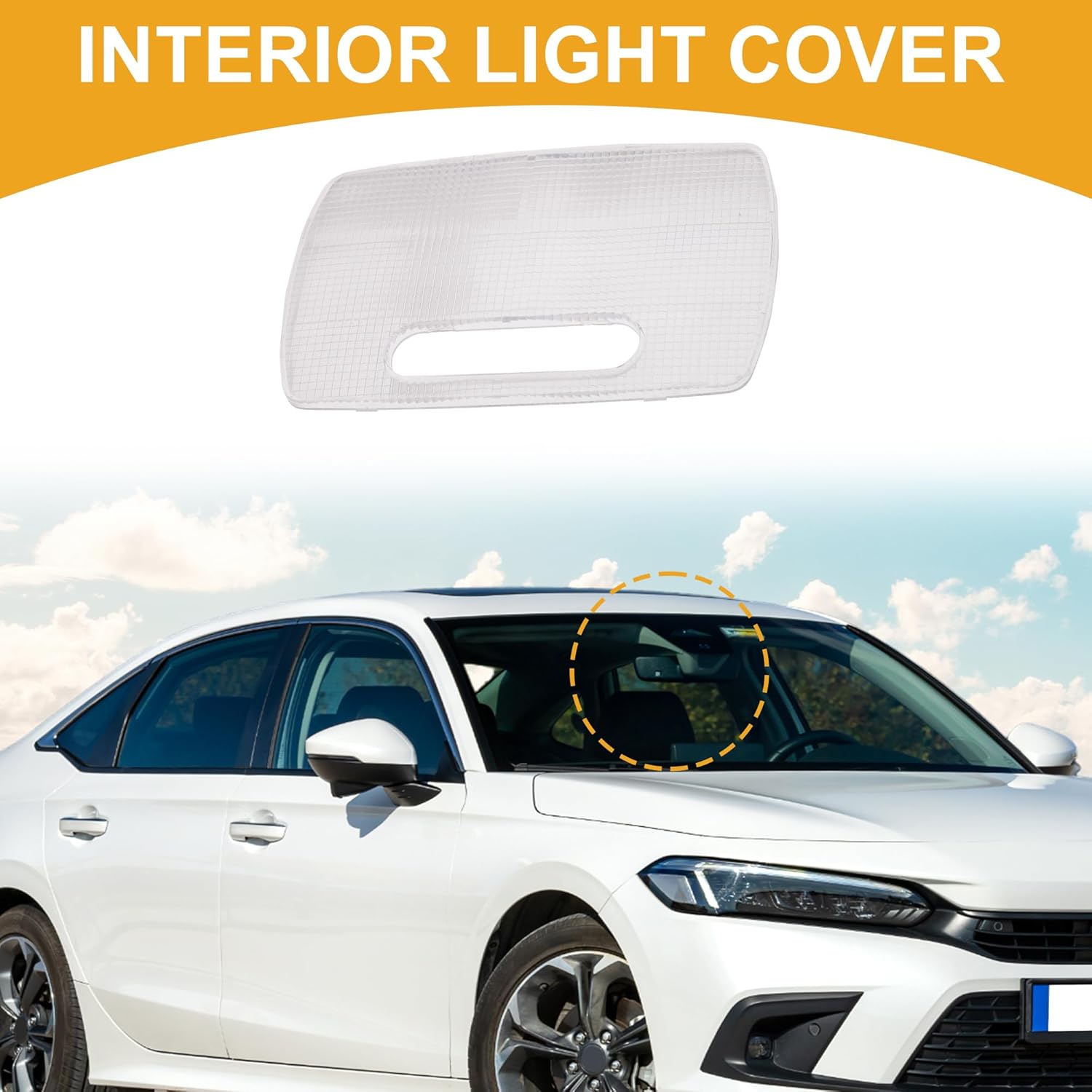 Interior Light Cover No.34251S5A003 Car Rear Left Roof Dome Map Reading Light Cover Lamp Lens for Honda Civic 2001-2021 Plastic Clear