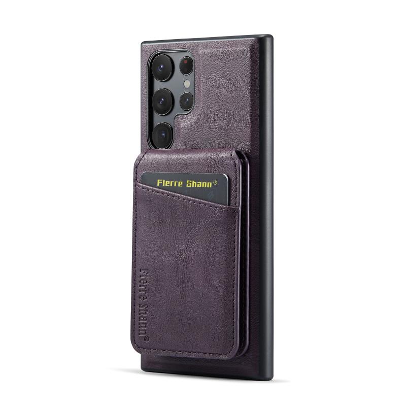 Magsafe Magnetic Separable Leather Fold Wallet Card Slot Bracket Phone Case For Samsung S25 Ultra Edge S23 S22 S24 Ultra Plus FE