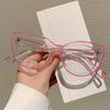 Fashionable Anti Blue Light Cat Eye Large Frame Reading Glasses Ultra Light High-Definition Transparent Frame Presbyopia Glasses