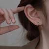 Korean Trend Teenage Earrings Unisex Stainless Steel Simple Small Cross Star Earrings Man Unusual Punk Jewelry