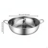 Divided Pot with Ladles Stainless Steel TwoFlavor Cookware for Families,