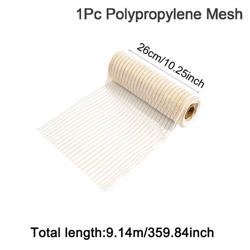 26cm 10Yards Christmas Decor Mesh Ribbon Glitter Mesh Roll for Christmas Tree Decorations Home Door Wreaths Garland Xmas Gifts