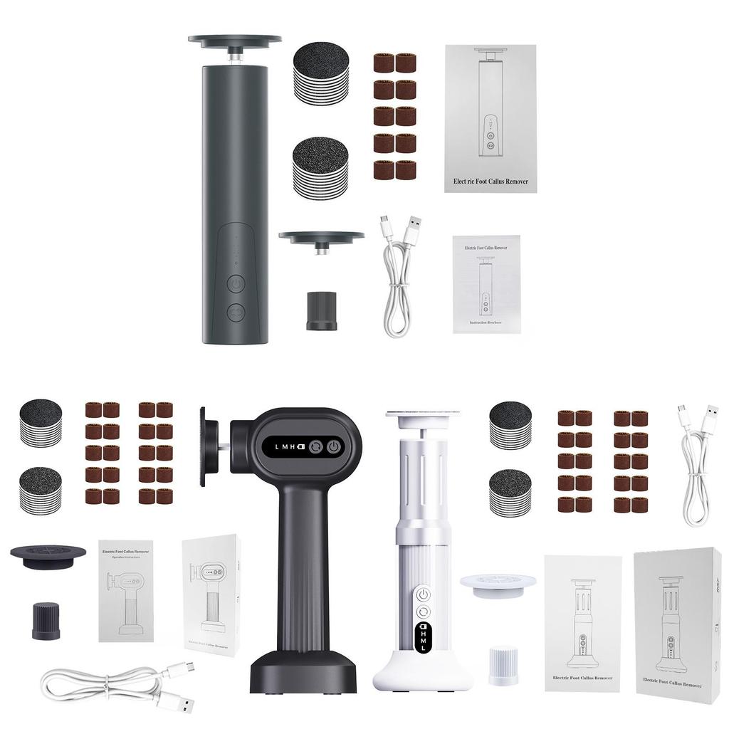 Electric Foot File Rechargeable Callus Remover With Adjustable Speed And 20 Grinding Heads For Athome Pedicure