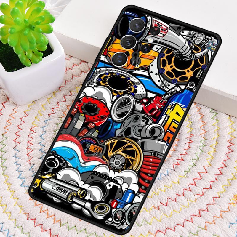 Automobile Spare Parts Car Engine Phone Case for Samsung Galaxy note 10 pro S26 Ultra S23 S24 FE S25 S21 S22 PLUS Cover