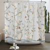 Flowers Birds Bath Curtain Waterproof Fabric Shower Curtains Floral Leaves Landscape Printing Bathroom Screen Home Decoration