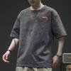 Japanischer Stil Vintage Buchstaben Pullover Herrenbekleidung Stilvolle Patch-Designs Sommer Rundhals Lässig Bedruckte Kurzarm T-Shirts