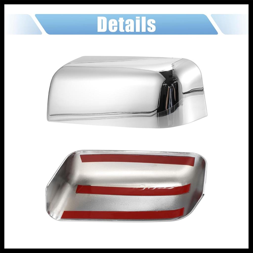 Pair Car Exterior Chrome Plated Power Top Half Mirror Cover Cap for Ford F-150 FX4 XLT 2004-2008 Durable Material