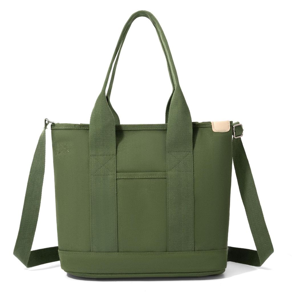 16oz Japanese-Korean Style Women's Tote: Single Shoulder, Crossbody, Large Capacity, Simple Canvas Handbag