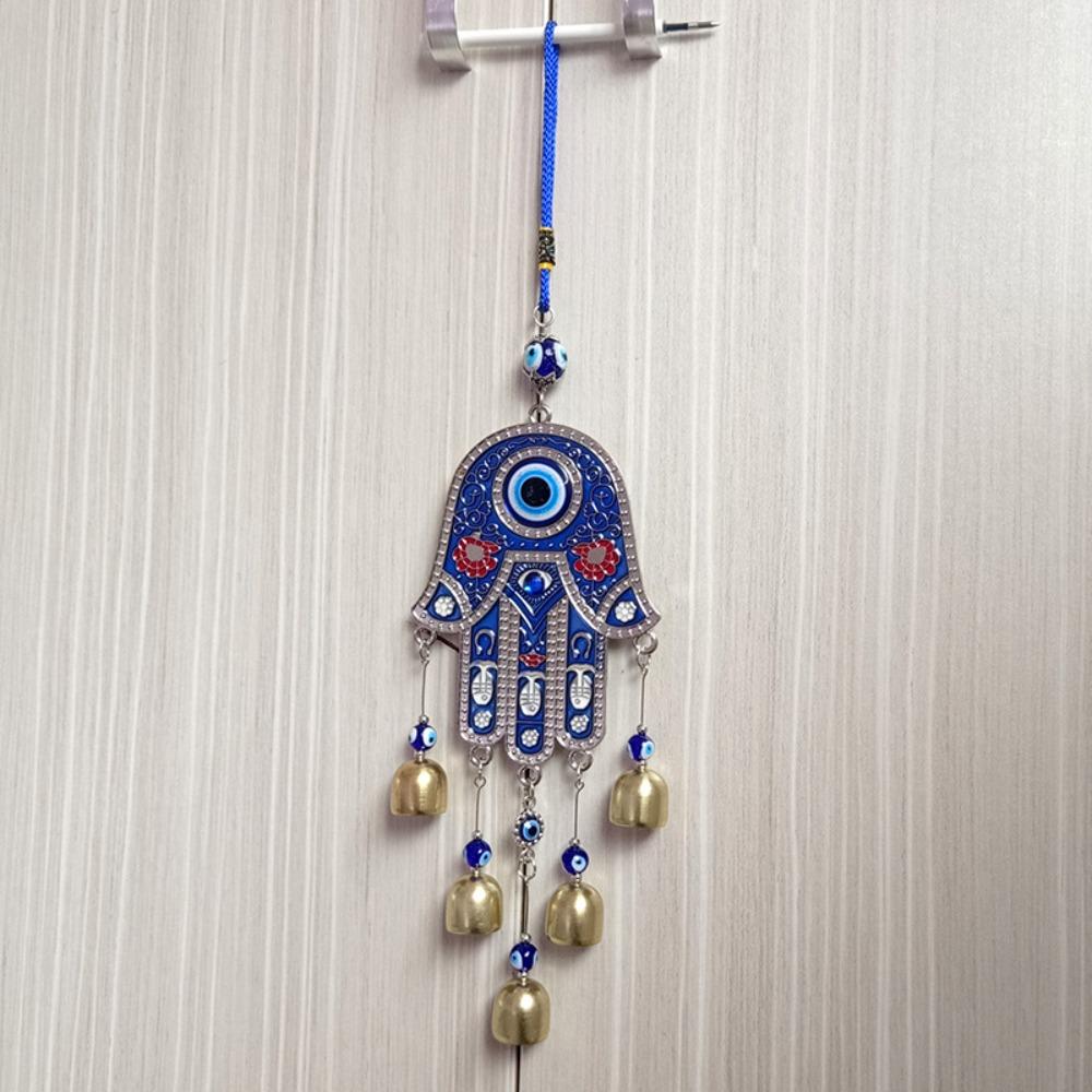 Hamsa Hand Fatima Hand Wind Chimes Good Lucky Hamsa Hanging Pendant  Outdoor Garden